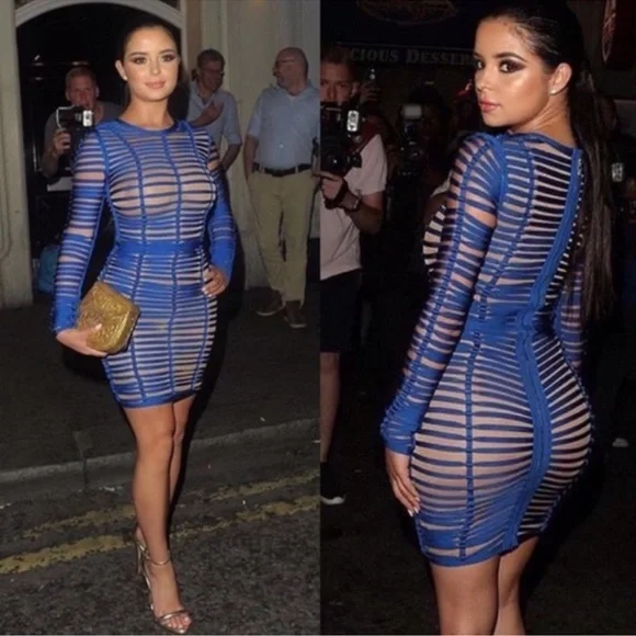 House of CB Blue Bodycon Mini Dress - Picture 1 of 3